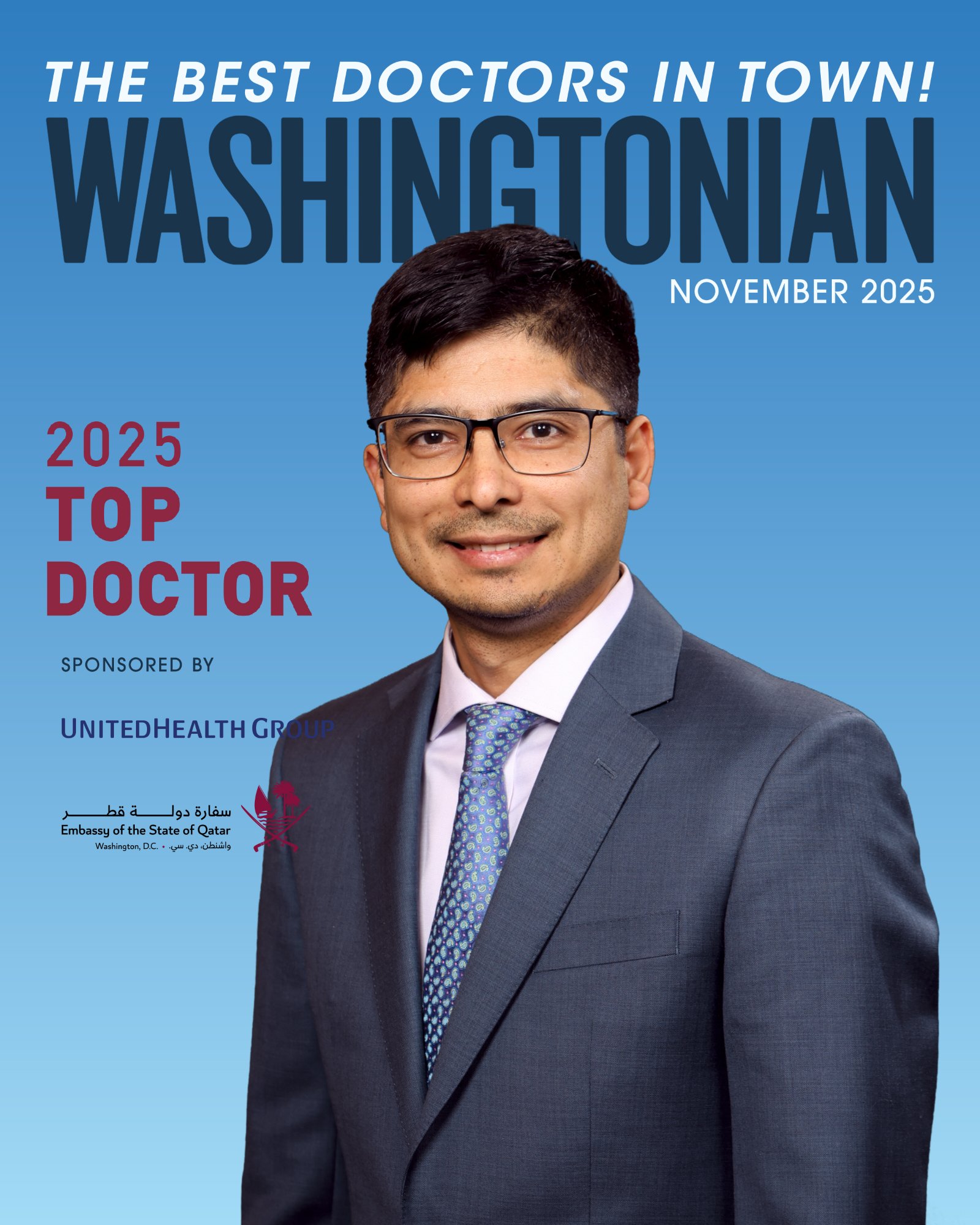 Dr. Anis Rehman featured in Washingtonian Magazine November 2025 — Best Doctors in Town